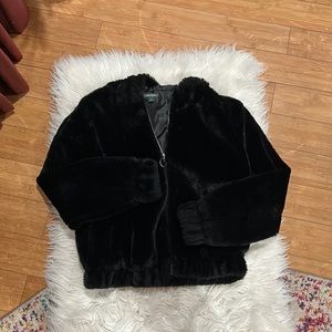 Faux fur bomber